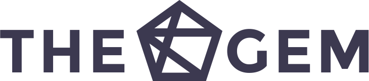 Logo von TheGem, dem führenden Anbieter für Webhosting-Lösungen und technologische Innovationen, in einem eleganten Design.