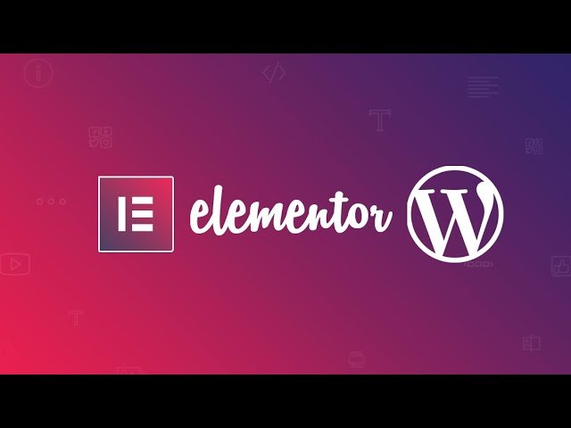 Elementor und WordPress Logos, die symbolische Werkzeuge für modernes Webdesign und Content-Management auf einem dynamischen, farbverlaufenden Hintergrund darstellen.
